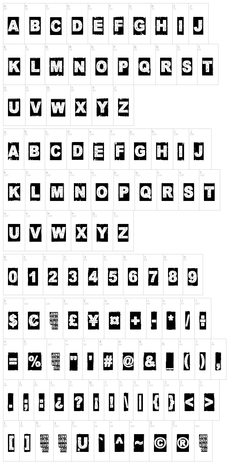 Corner Dark font map